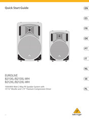 Behringer EUROLIVE B215XL-WH Quick Start Manual