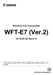 Canon WFT-E7 Instruction Manual