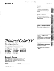 Sony Trinitron KV-2150R Operating Instructions Manual