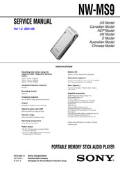 Sony NW-MS9 SonicStage v2.0 Service Manual
