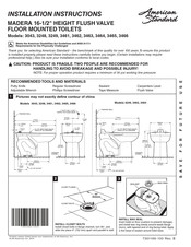 American Standard MADERA 3043 Installation Instructions Manual