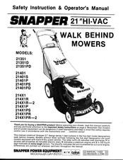 Snapper 214X1 Manual