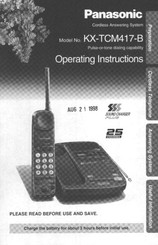 Panasonic KX-TCM417B Operating Instructions Manual