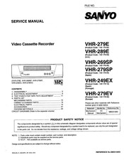 Sanyo VHR-279SP Service Manual