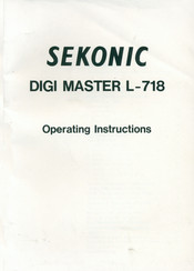 Sekonic DIGI MASTER L-718 Operating Instructions Manual
