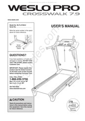 Weslo Pro Crosswalk 7.9 Treadmill User Manual