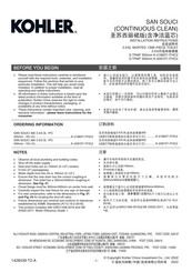 Kohler SAN SOUCI K-20972T-ITHC2 Installation Instructions Manual