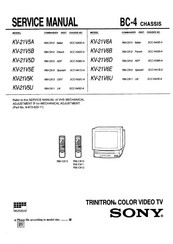 Sony TRINITRON KV-21V5A Service Manual