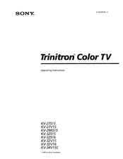 Sony Trinitron KV-34V15C Operating Instructions Manual