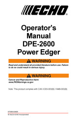 Echo DPE-2600 Operator's Manual