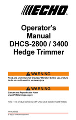 Echo DHCS-2800 Operator's Manual