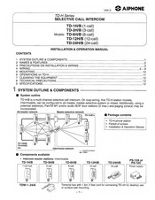 Aiphone TD-6H/B Installation & Operation Manual