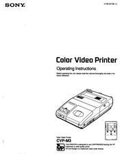 Sony CVP-M3 Operating Instructions Manual