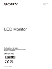 Sony LMD-2110MD Instructions For Use Manual