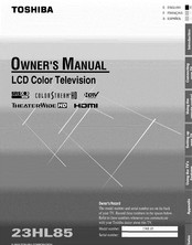 Toshiba TheaterWide 23HL85 Owner's Manual