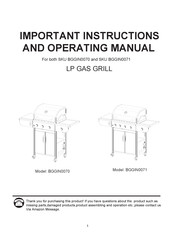Honeywell BGGIN0071 Instructions And Operating Manual