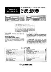 Pioneer VSX-2000 Operating Instructions Manual
