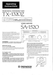 Pioneer SA-1520 Operating Instructions Manual