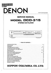 Denon DCD-315 Service Manual