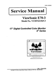 ViewSonic E70-3 Service Manual
