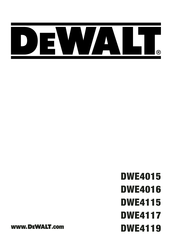 DeWalt DWE4016 Original Instructions Manual
