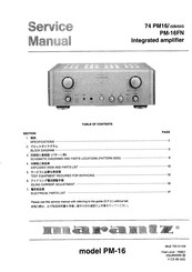 Marantz 74 PM16/02G Service Manual