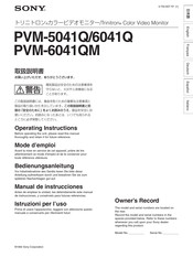 Sony Trinitron PVM-6041Q Operating Instructions