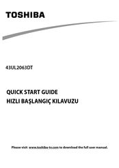 Toshiba 43UL2063DT Quick Start Manual