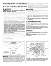 Broan Roomside / Flex Series Instructions Manual
