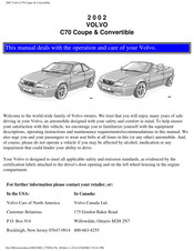 Volvo 2002 C70 Coupe Manual