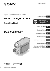 Sony DCR-HC52 Operating Manual