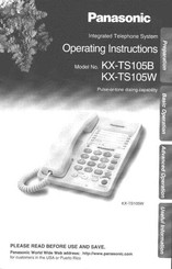 Panasonic KX-TS105B Operating Instructions Manual
