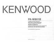 Kenwood PA-W801B Instruction Manual