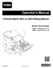Toro eTimeCutter 75841 Operator's Manual