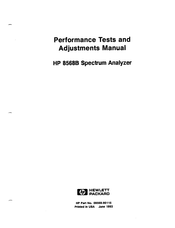 HP 85688 Performance Tests And Adjustments Manual