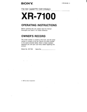 Sony XR-7100 Operating Instructions Manual