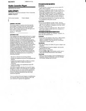 Sony Walkman WM-FX251 Operating Instructions Manual