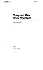 Sony HCD-VA550 Operating Instructions Manual