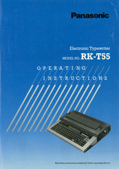Panasonic RK-T55 Operating Instructions Manual