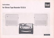 Dual TG12A Instructions Manual