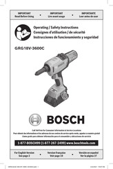 Bosch GRG18V-3600C Operating/Safety Instructions Manual