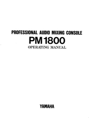 Yamaha PM1800 Operating Manual