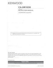 Kenwood CA-DR1030 Instruction Manual