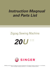 Singer 20U-105 Instruction Manual And Parts List