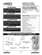 Lennox Signature CB31MV Installation Instructions Manual