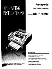 Panasonic KX-F1000NZ Operating Instructions Manual