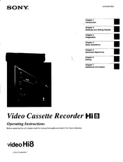 Sony Hi8 EV-S3000 Operating Instructions Manual