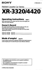 Sony XR-4420 Operating Instructions Manual