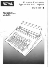 Royal SCRIPTOR II Operation Manual