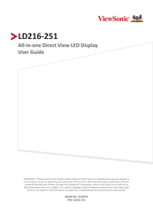 ViewSonic LD216-251 User Manual